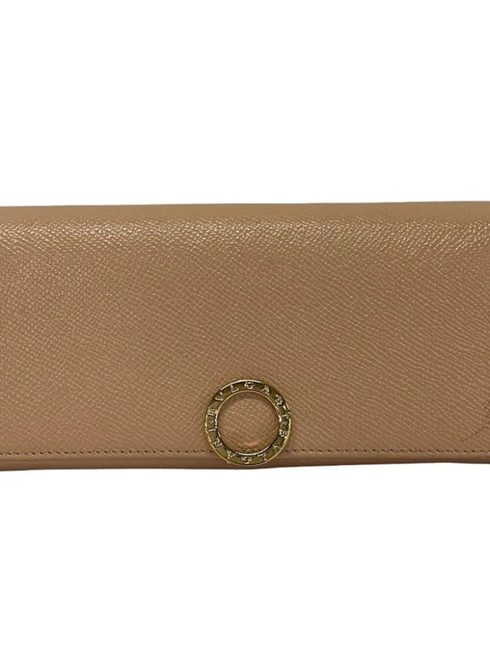 BVLGARI Bvlgari Bvlgari Beige Gold Leather Long Wallet